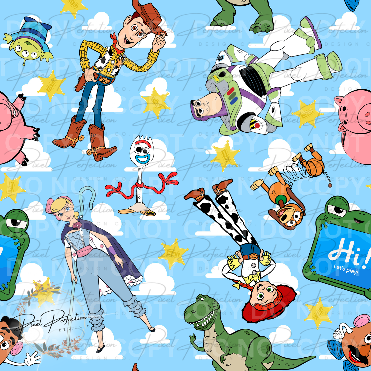 Toy seamless cloud background