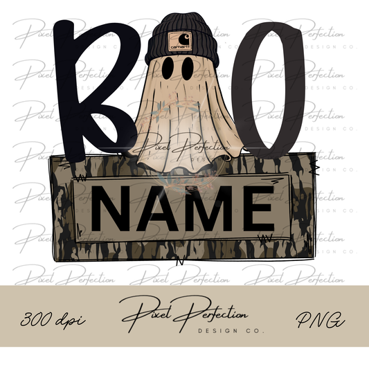 Blue collar boys boo ghost nameplate png