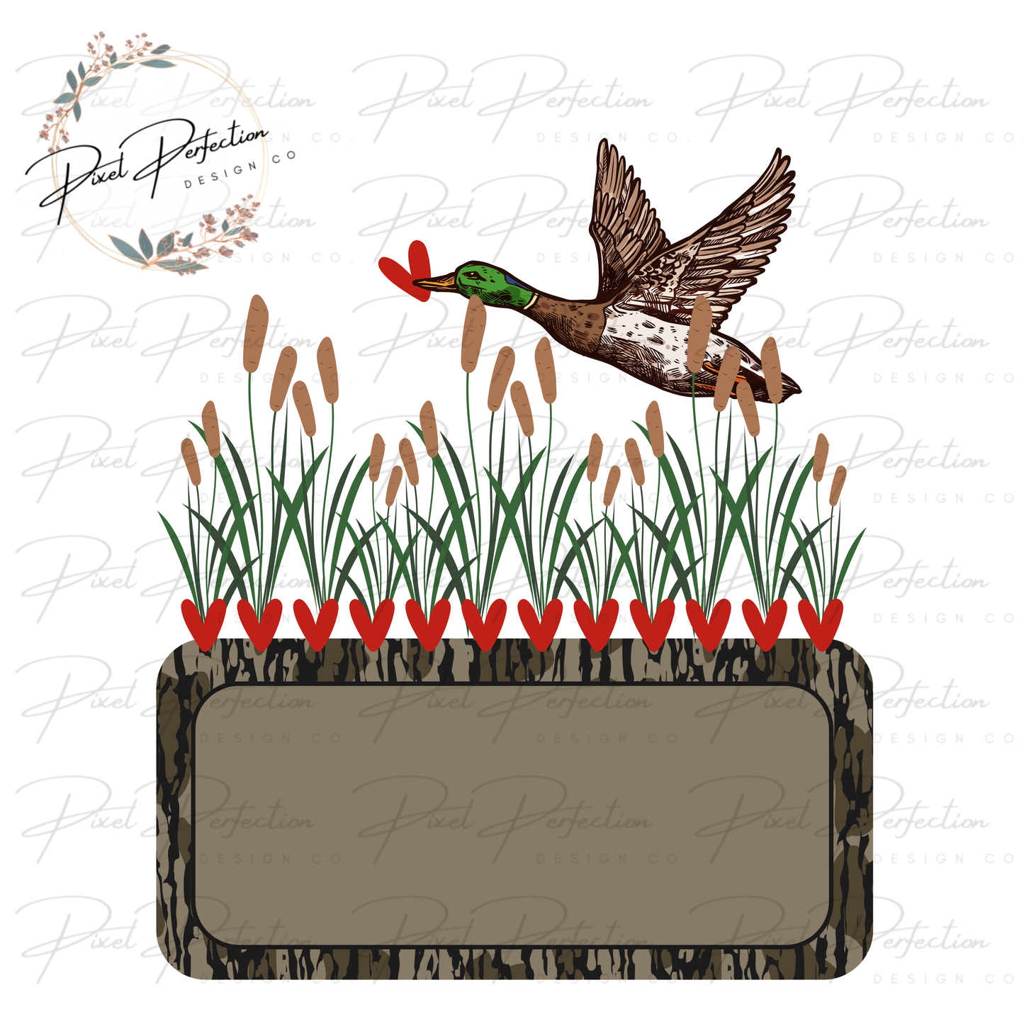 Duck valentines name plate