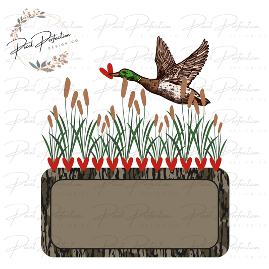 Duck valentines name plate