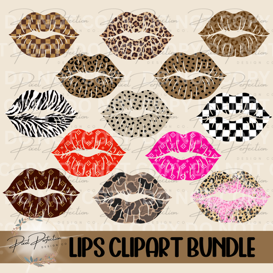 Lips clipart bundle