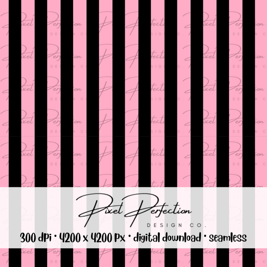 Coordinating Ghostface pink and black stripe seamless
