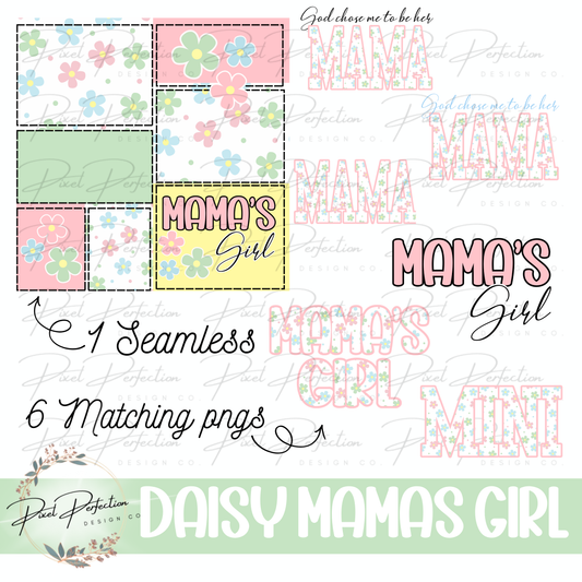 Spring floral retro daisy mamas girl bundle