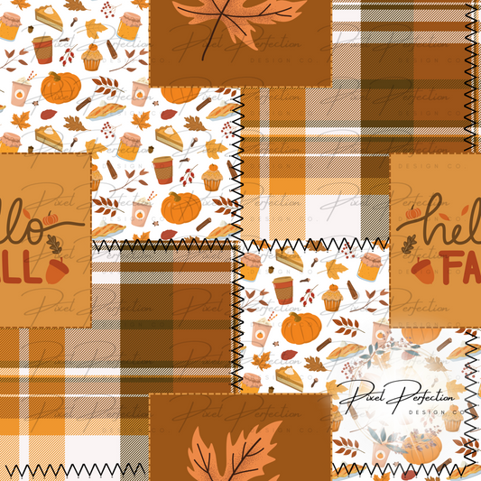 Fall quilted patchwork seamless design