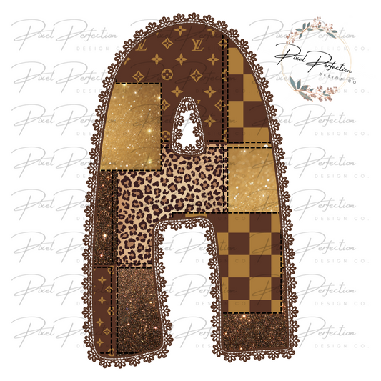 Boujee Patchwork alphabet set with lace border