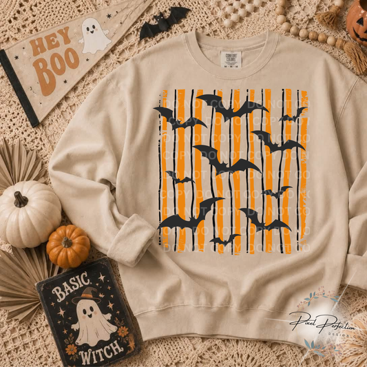 Halloween stripes and bats png