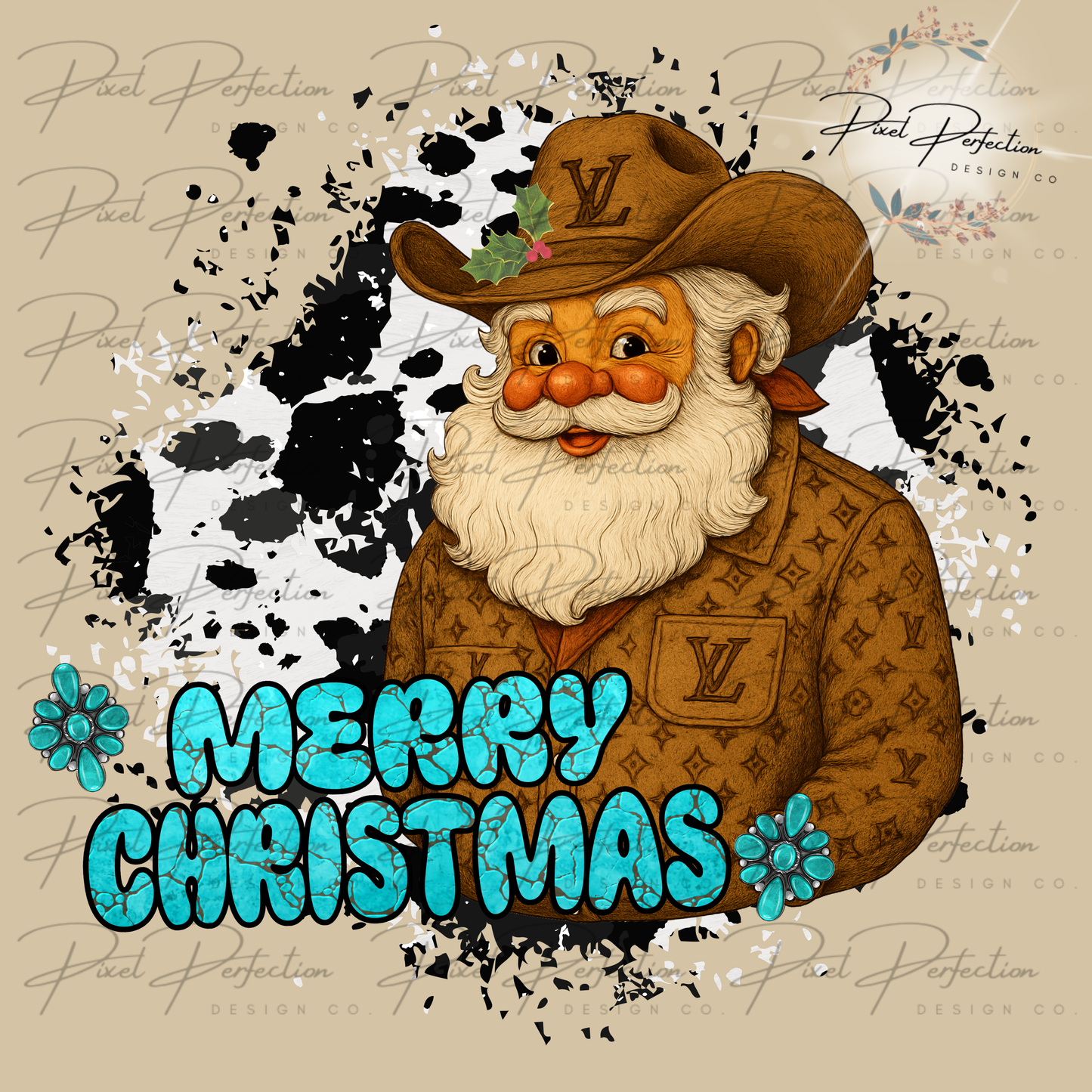 Western Christmas L V Santa style #2 PNG