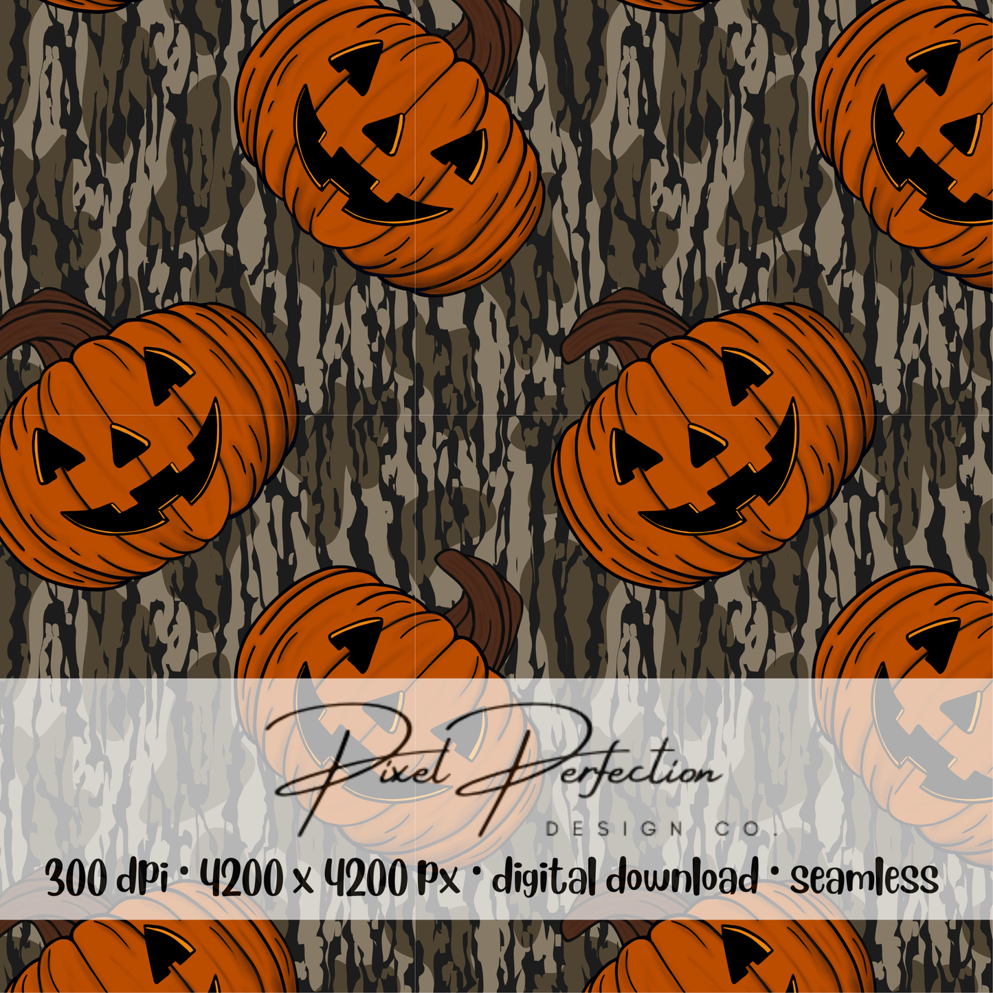 Camo jackolantern seamless