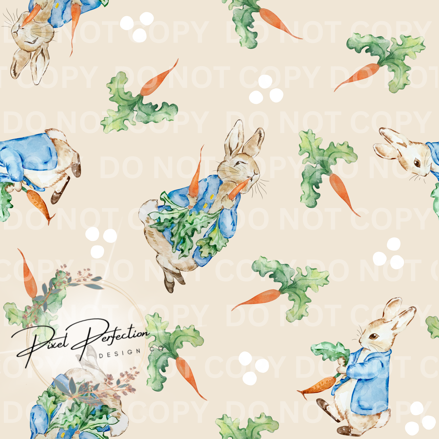 Peter Rabbit carrot Easter seamless