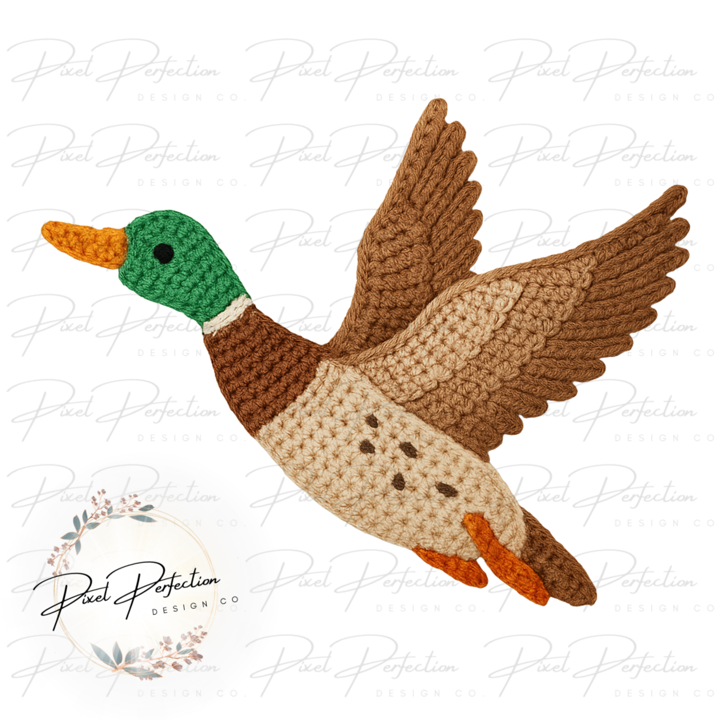 Duck faux crocheted yarn png