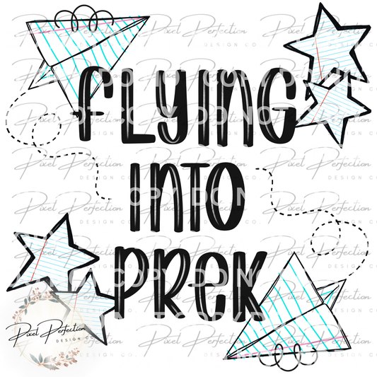 Flying into prek png