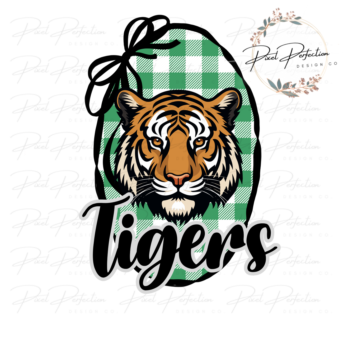 Tigers coquette Bow frame PNG