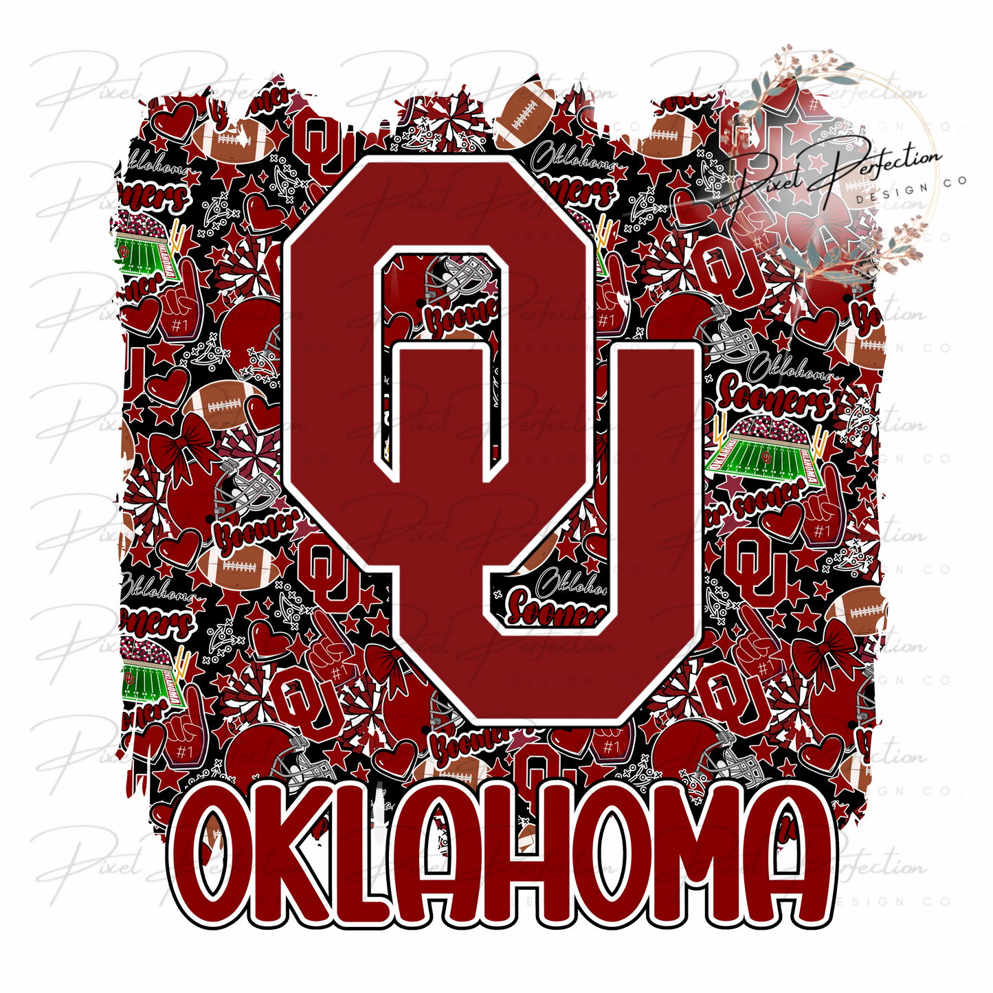OU football collage brush stroke PNG