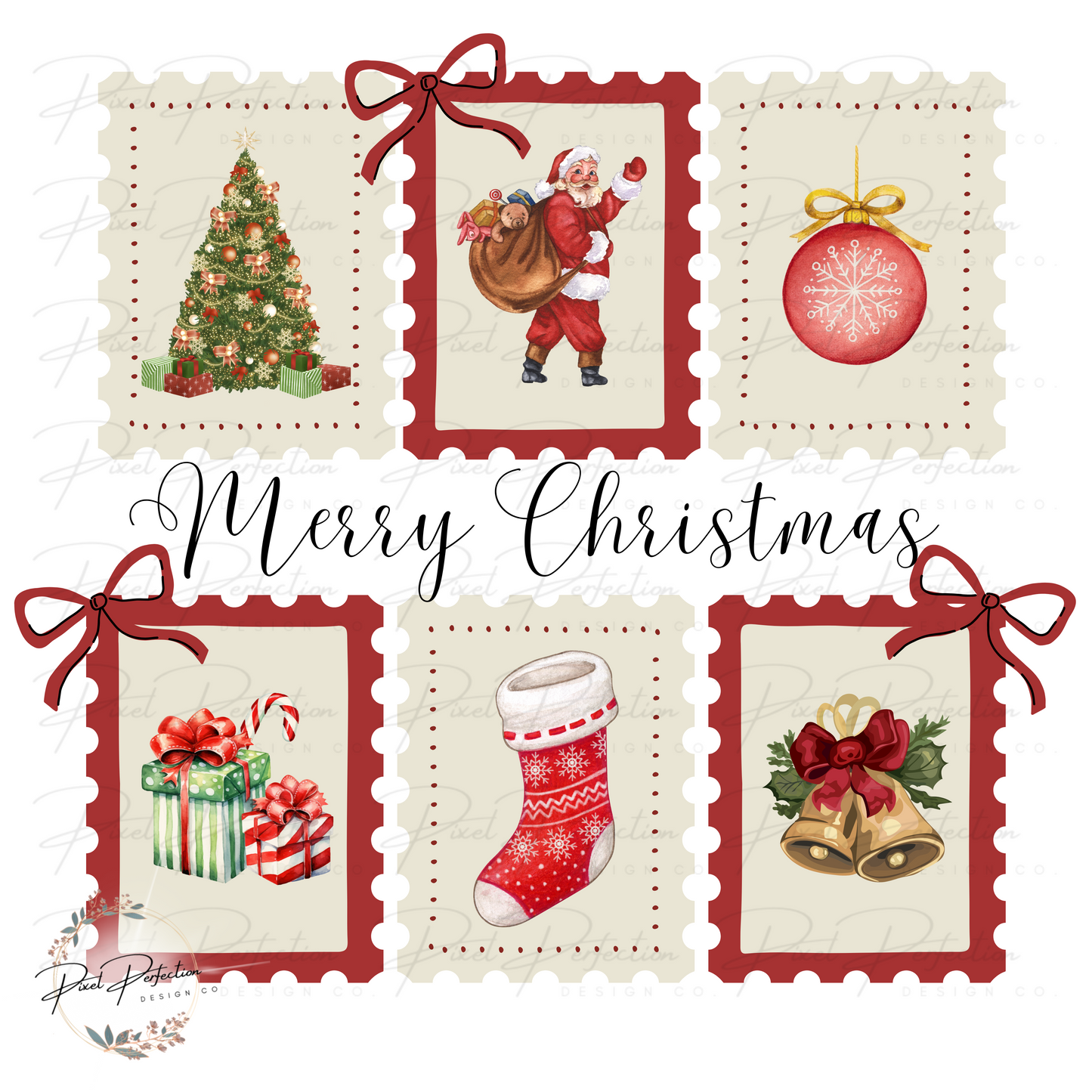 Vintage stamp Christmas PNG