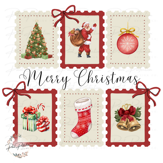 Vintage stamp Christmas PNG