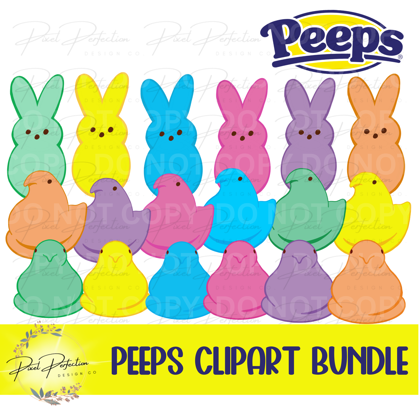 Easter Marshmellow clipart bundle