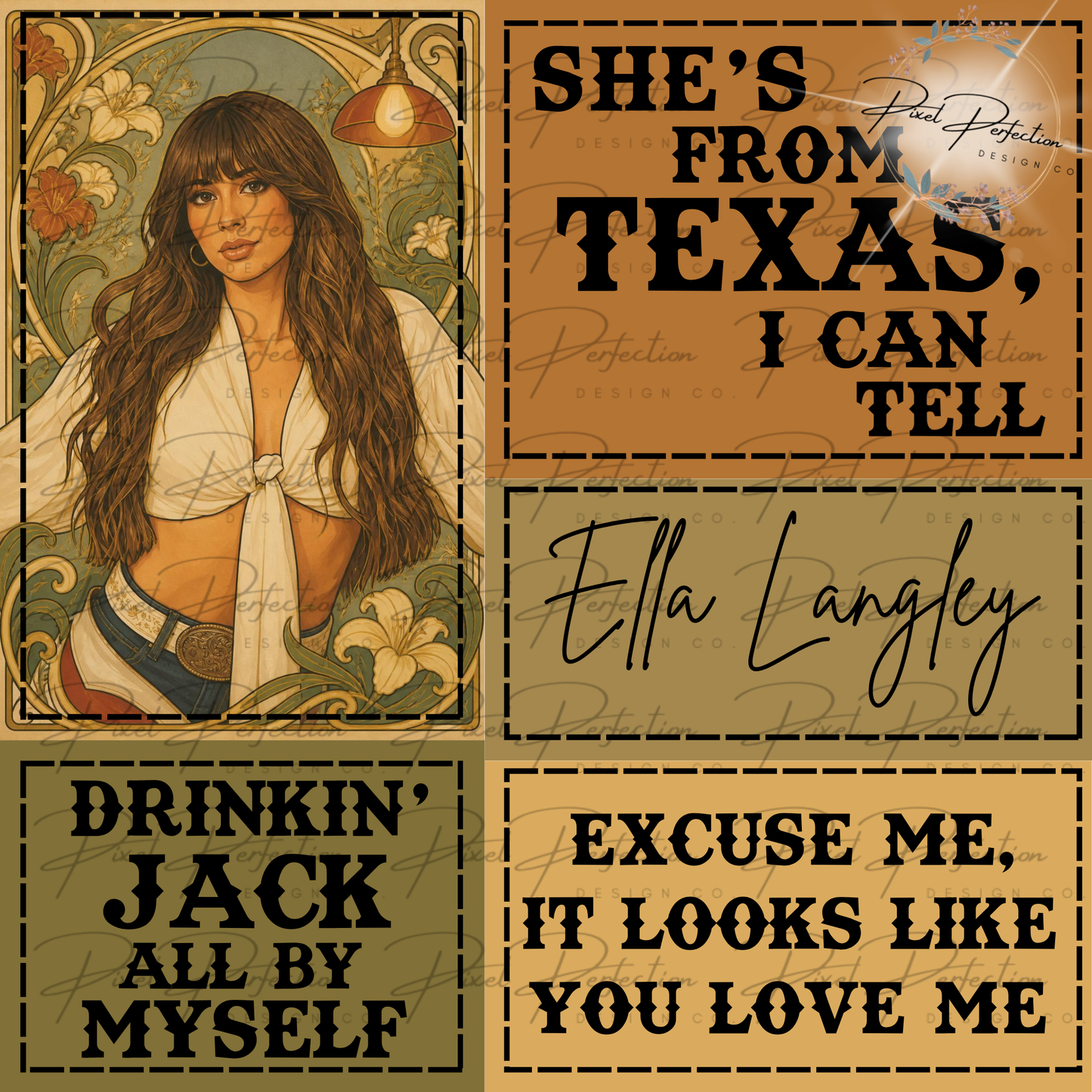 She’s from Texas I can tell Patchwork seamless