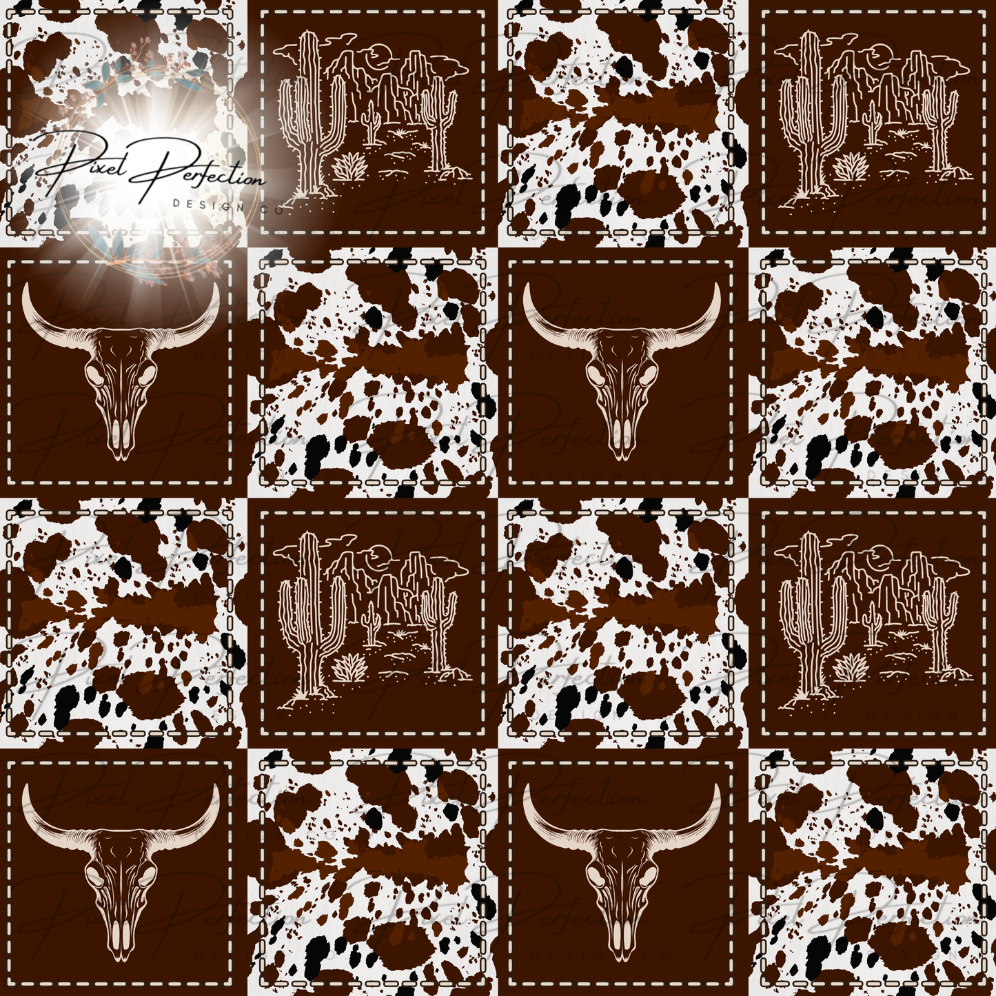 Western faux quilted boys seamless