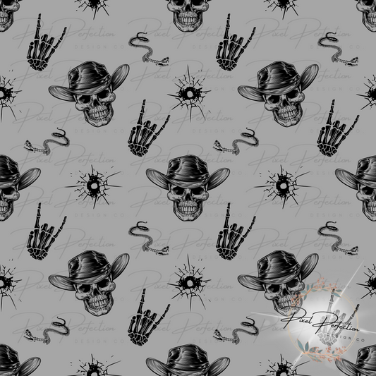 Cowboy skeleton seamless