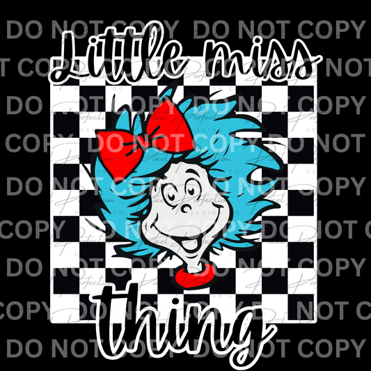 Dr Seuss read across America little miss thing checkered png