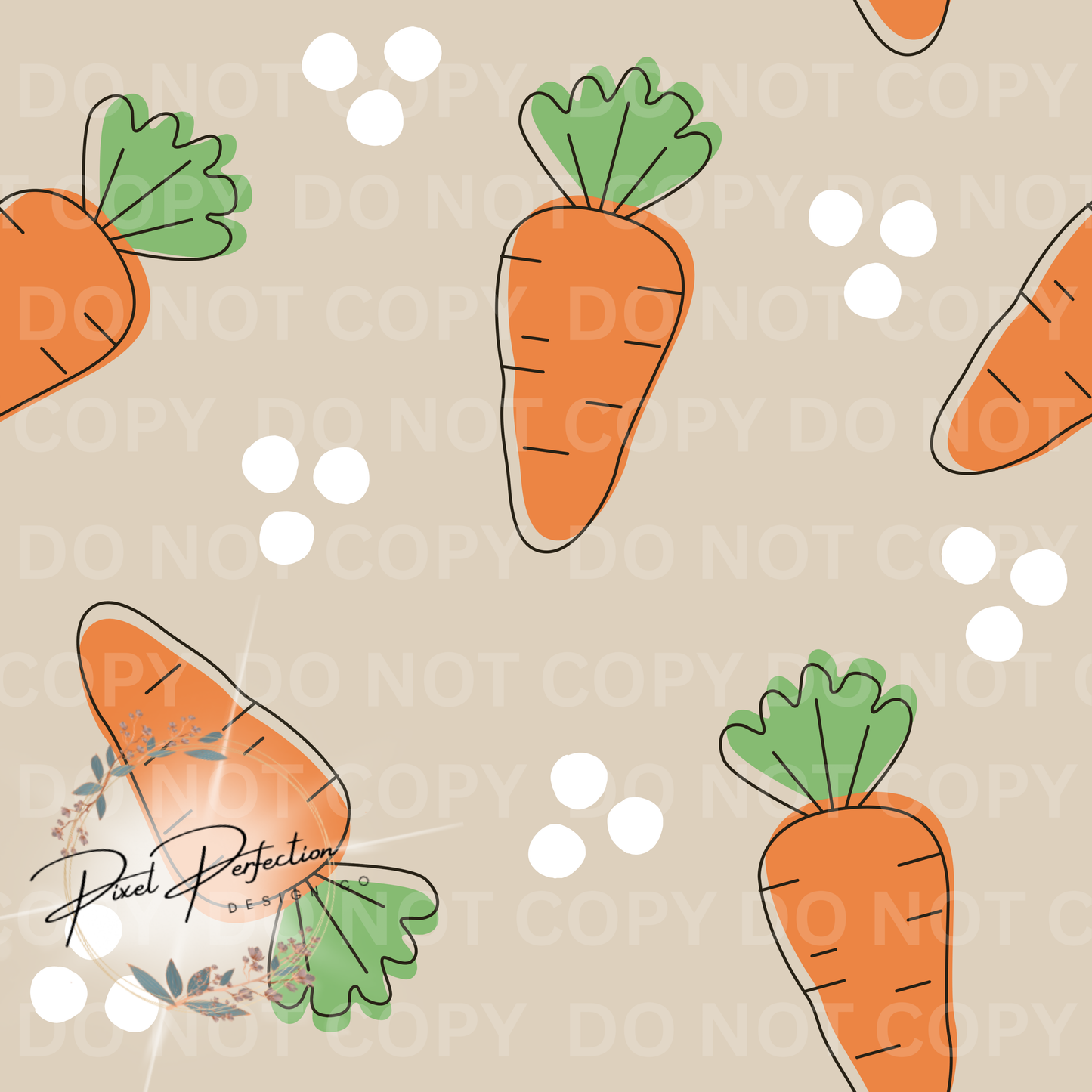 Neutral carrots Easter seamless