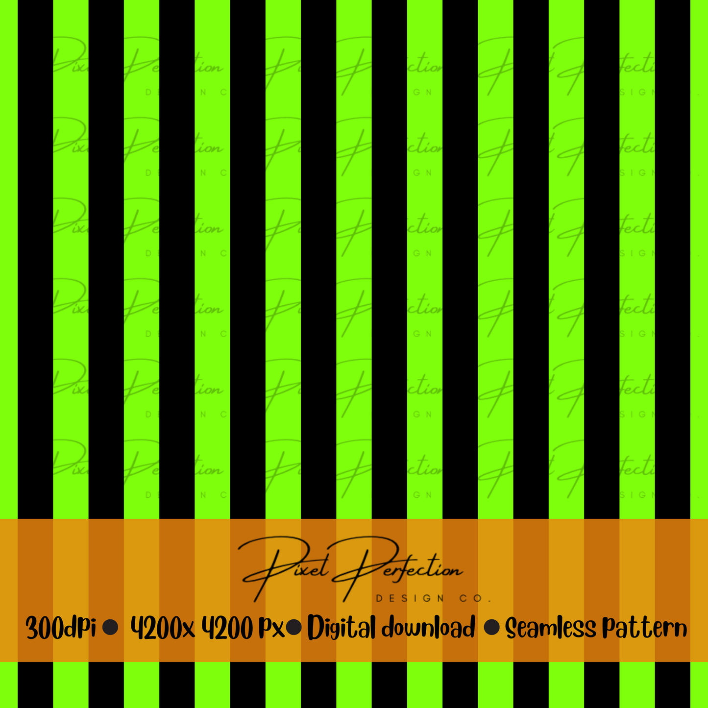 Halloween stripes and neon green seamless