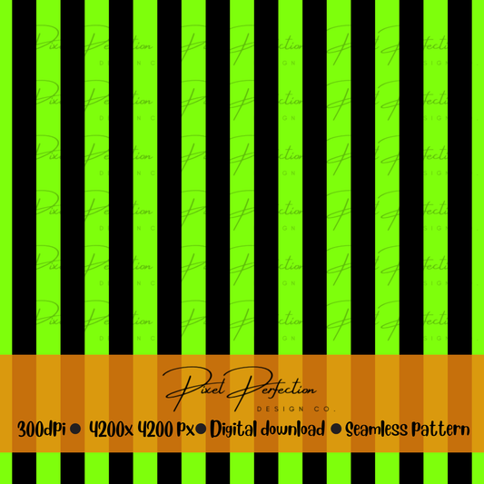 Halloween BJ stripes and neon green seamless