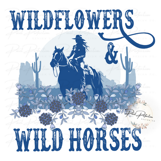 Wild Flowers and wild horses #2 PNG