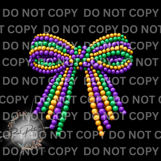 Mardi Gras bead bow clipart