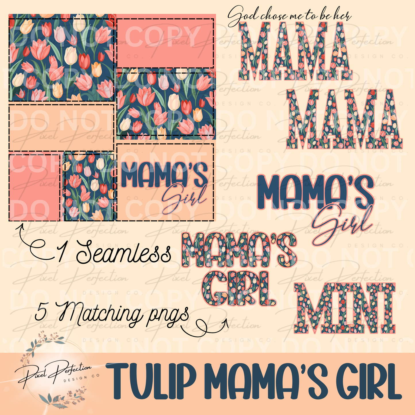 Spring floral tulips mamas girl bundle
