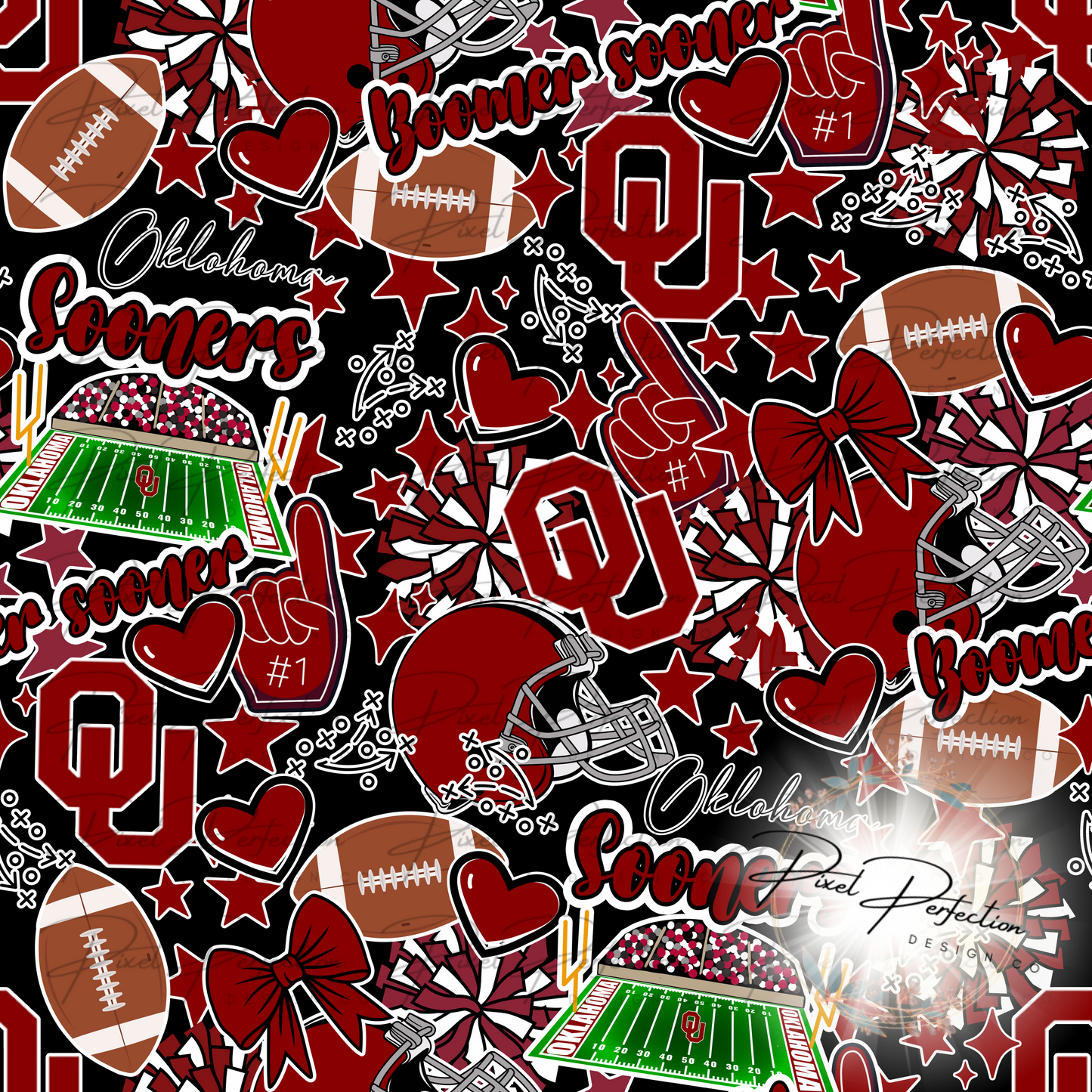OU football collage seamless