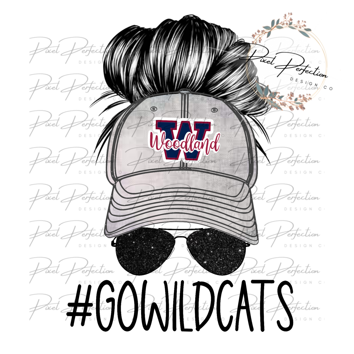 Wildcats messy bun