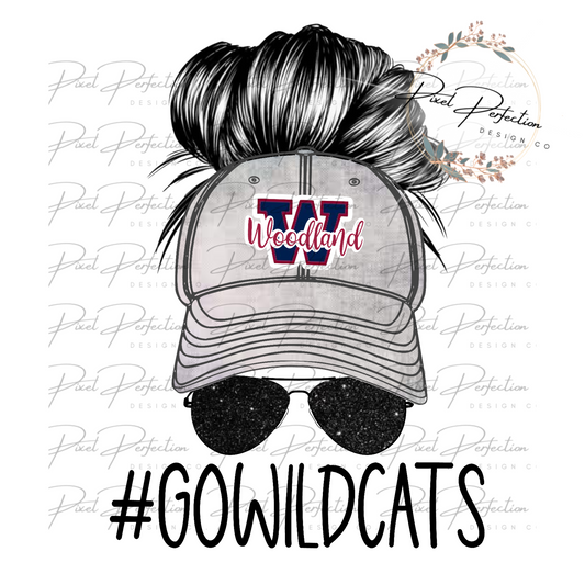 Wildcats messy bun