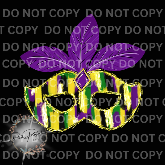 Mardi Gras brushstroke mask png