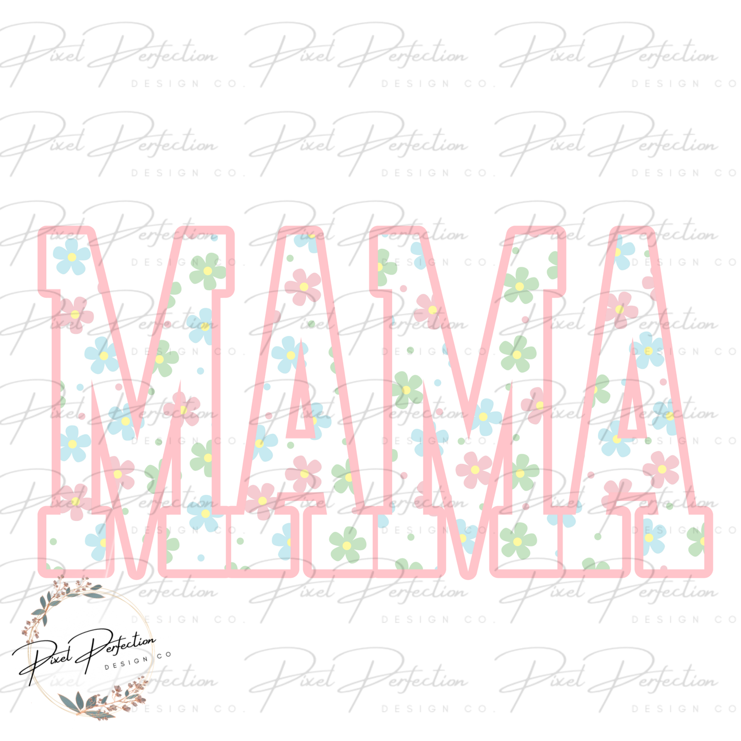Spring floral retro daisy mama png