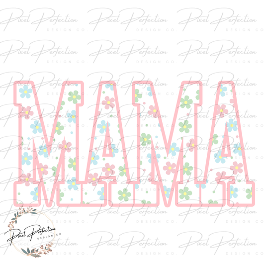 Spring floral retro daisy mama png
