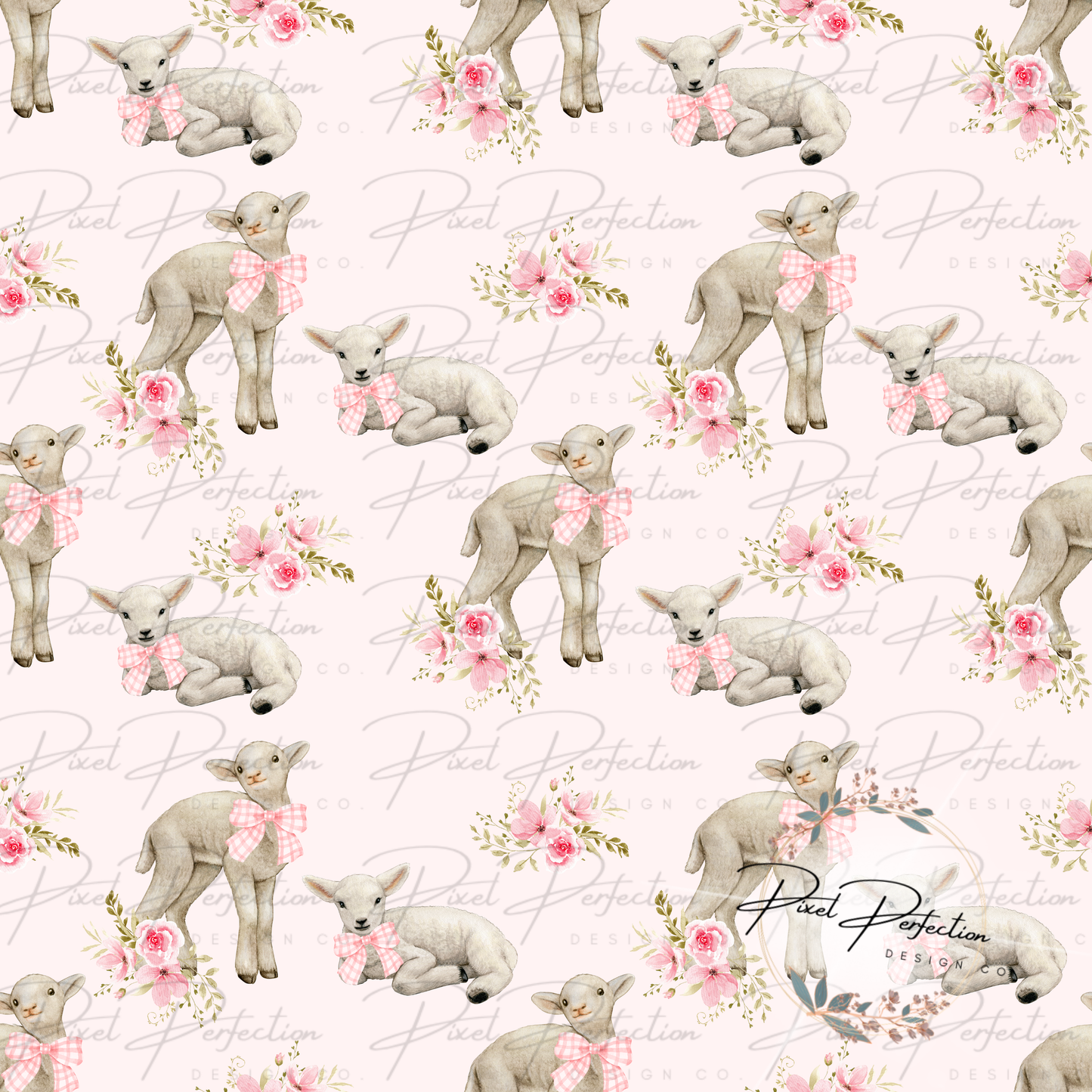 Girly little lamb seamless