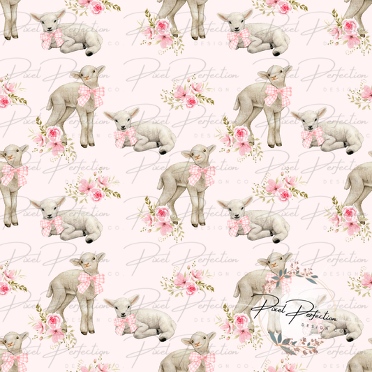 Girly little lamb seamless