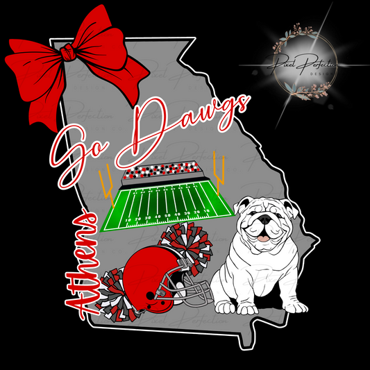 Georgia Football Georgia outline with bow PNG