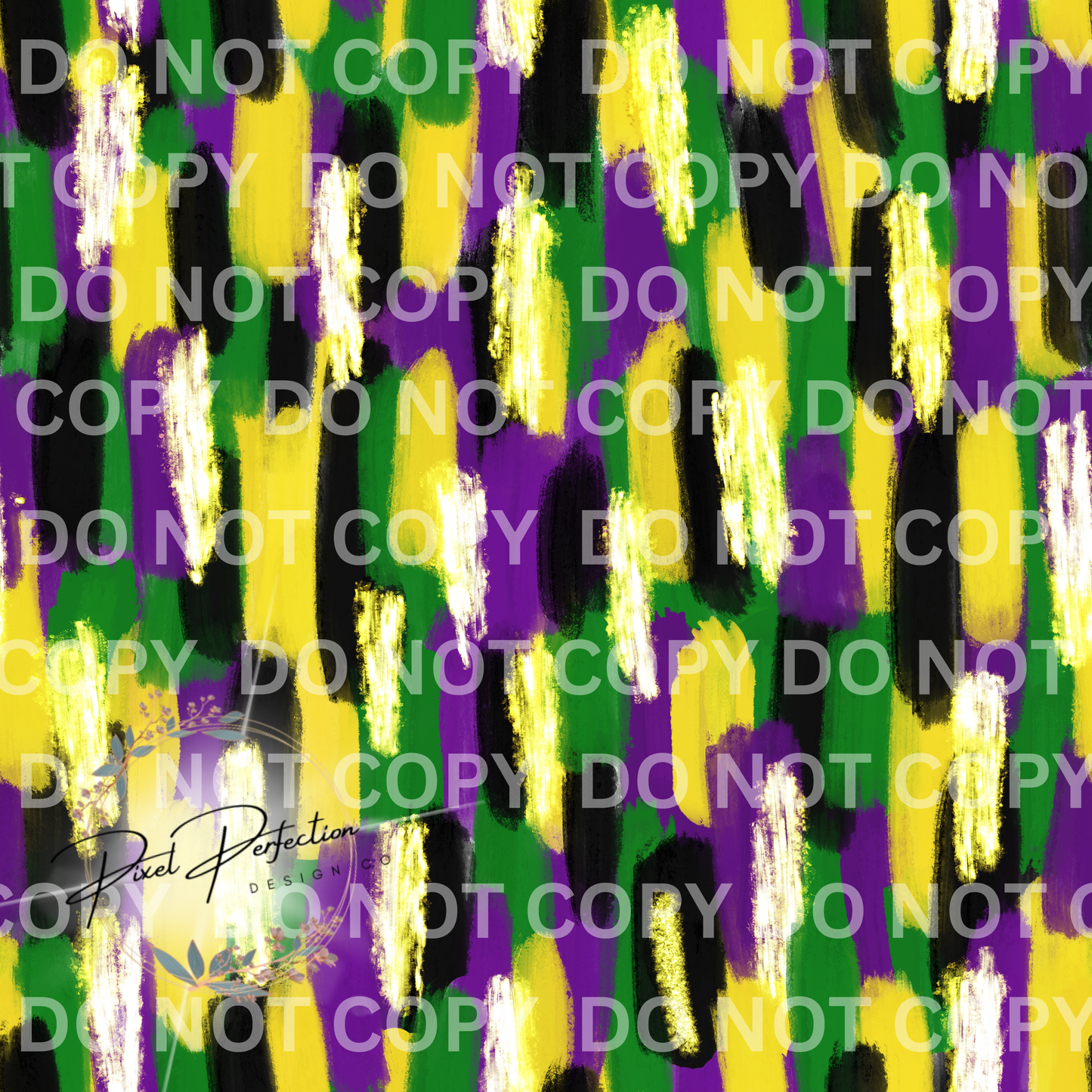 Purple green and gold brushstroke seamless