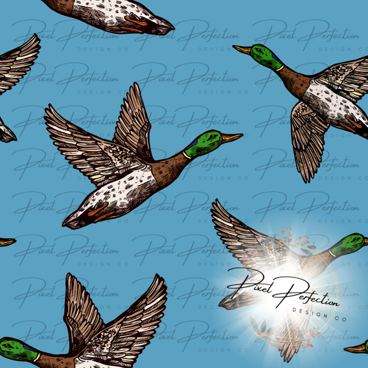 Duck blue background seamless