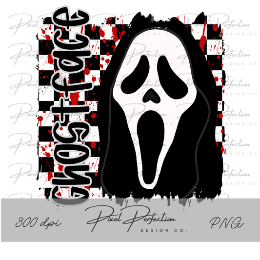 Ghostface black checkered png