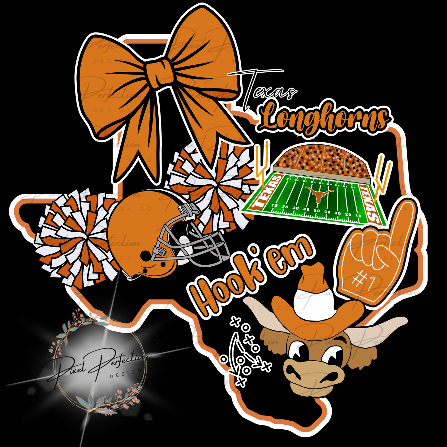 Texas outline football black background png