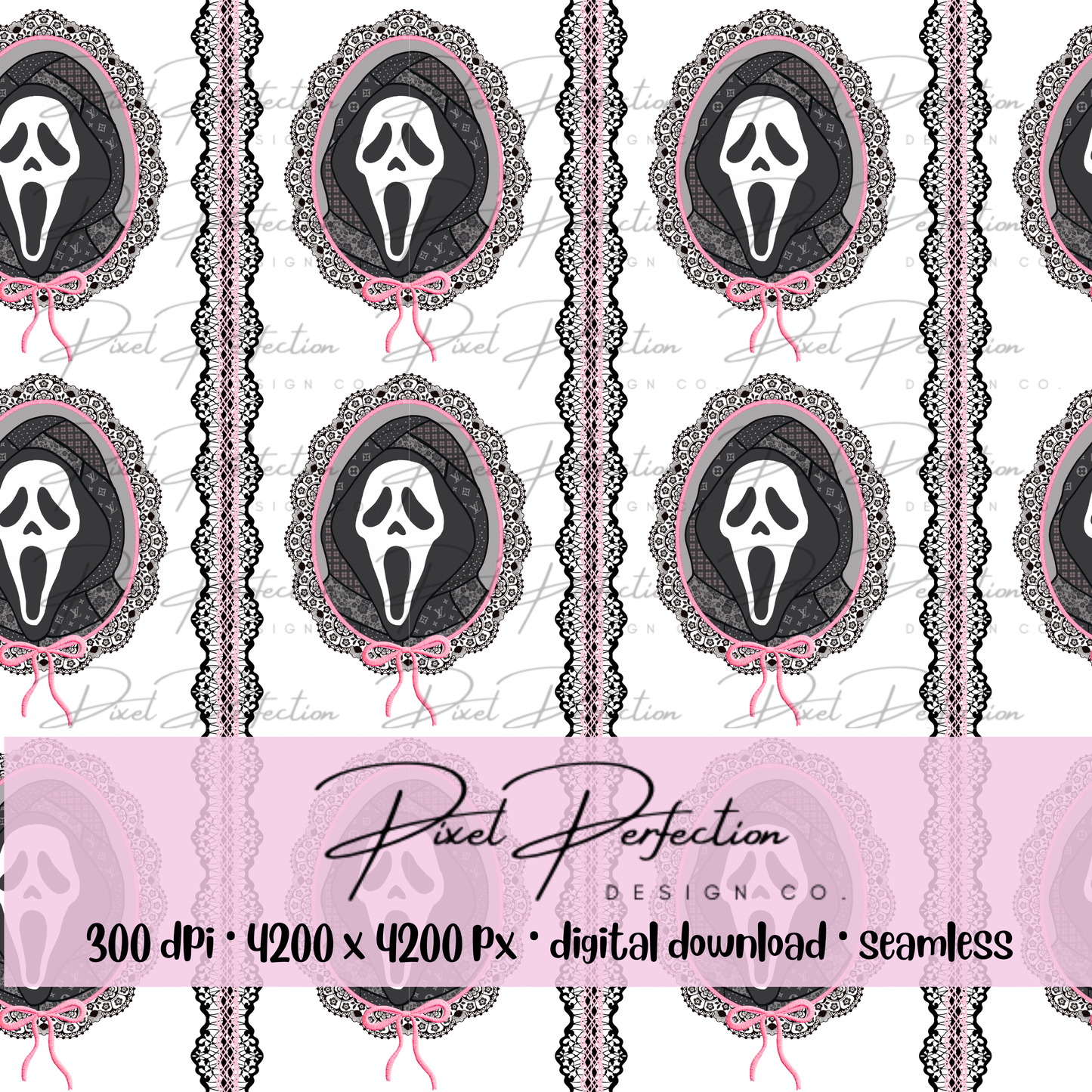 Ghostface faux lace frame seamless