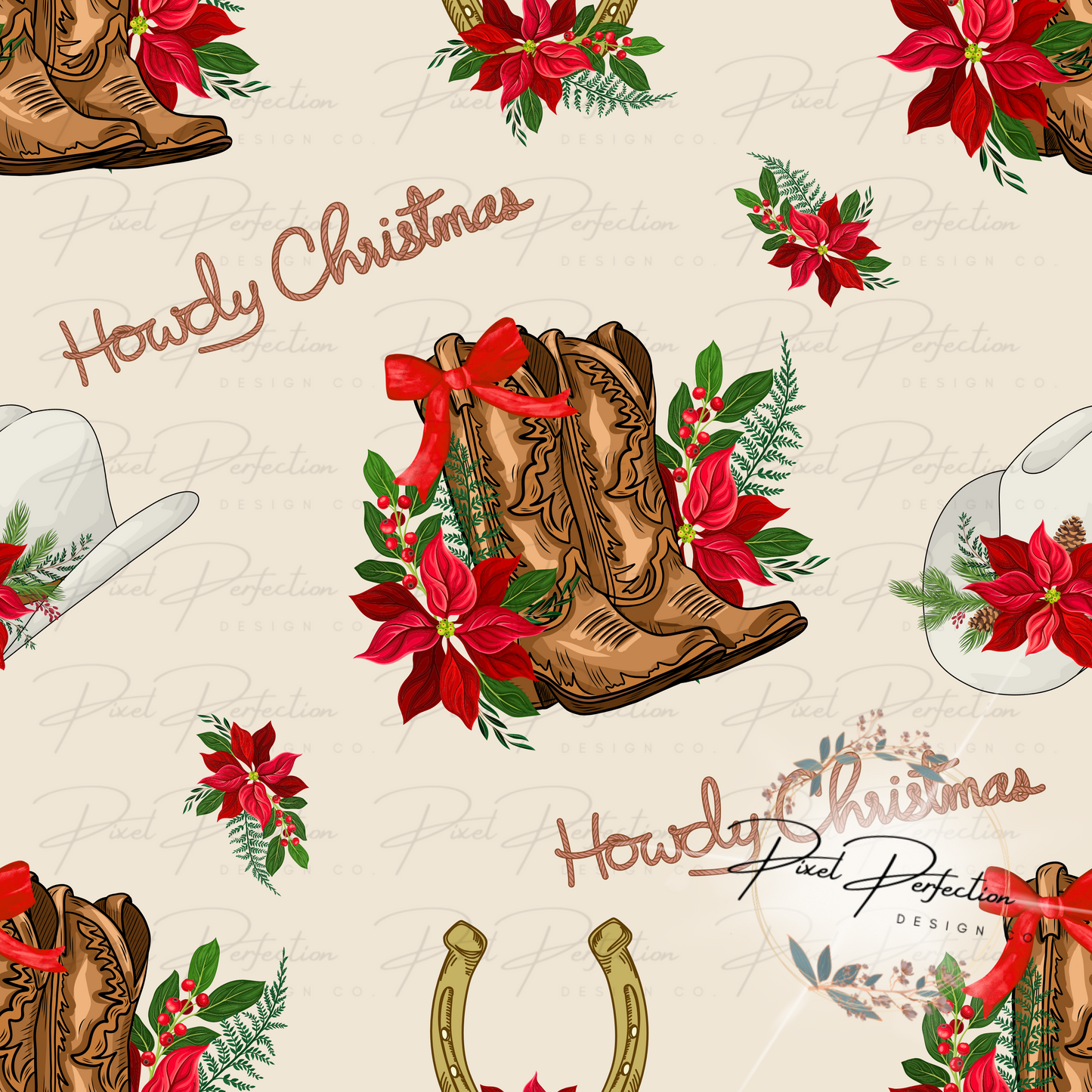 Western Christmas seamless