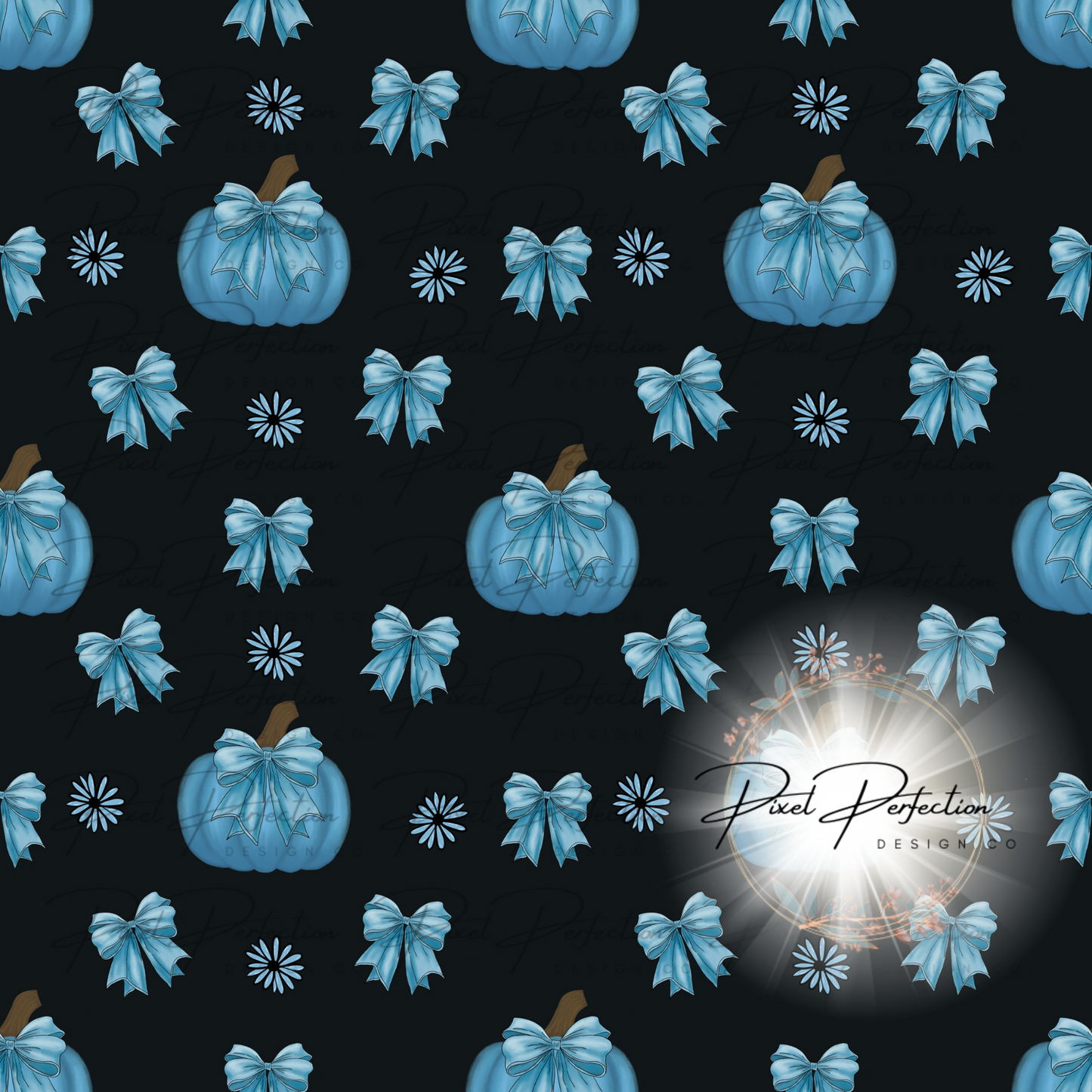 Pretty in blue fall black background