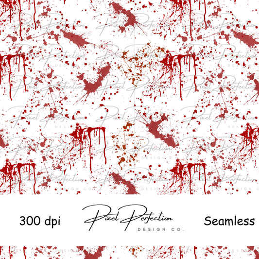 Halloween blood splatter white background seamles (Copy)