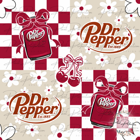 Dr Pepper patchwork seamless