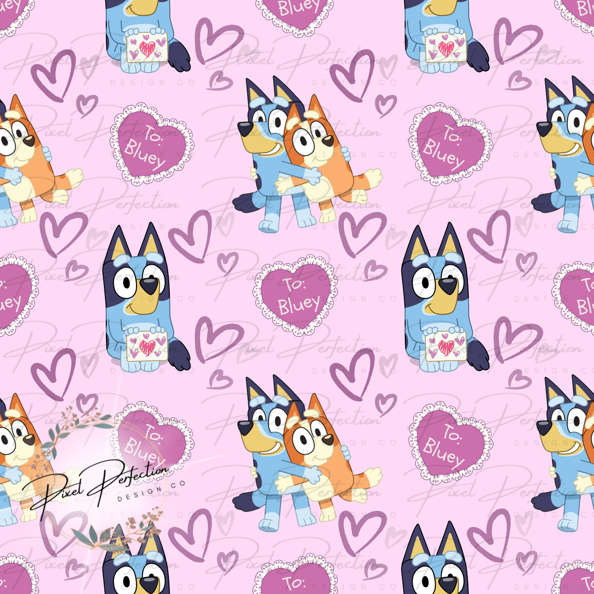 Dog Valentine’s Day seamless