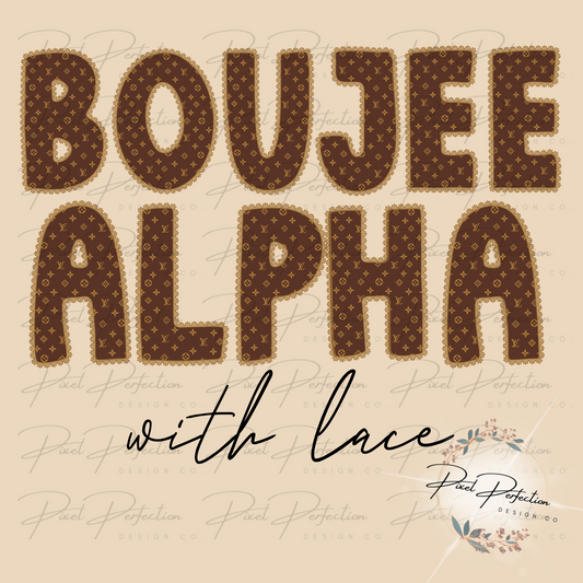 Boujee brown and tan alphabet set with lace border